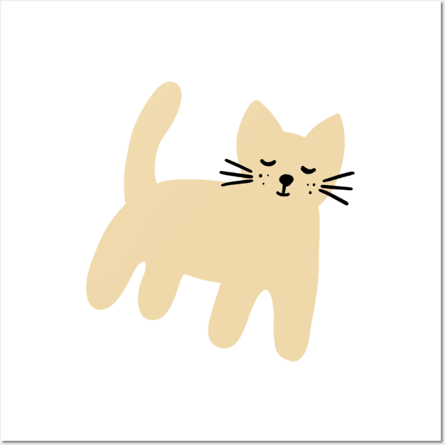 Cute brown cat illustration Wall Art by bigmomentsdesign